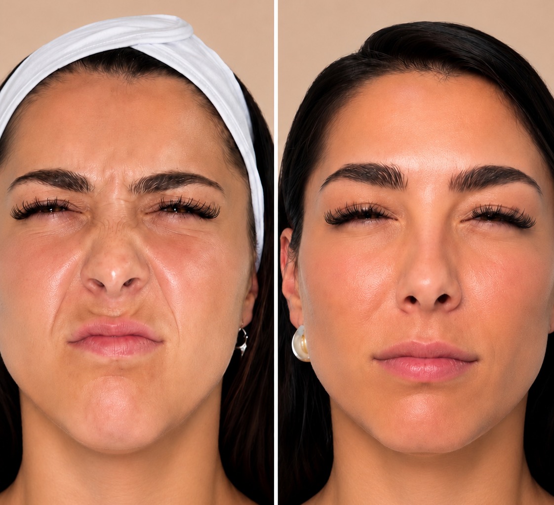 Botox for Frown Lines before and after at Silk Clinics Dubai