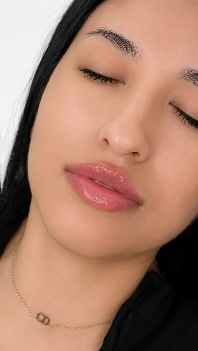After lip filler treatment at Silk Clinics Dubai — improved lip volume, definition and natural shape.