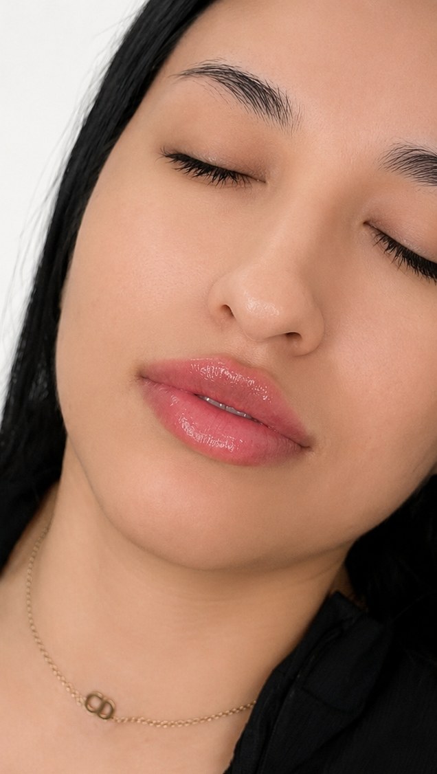 After lip filler treatment at Silk Clinics Dubai — improved lip volume, definition and natural shape.