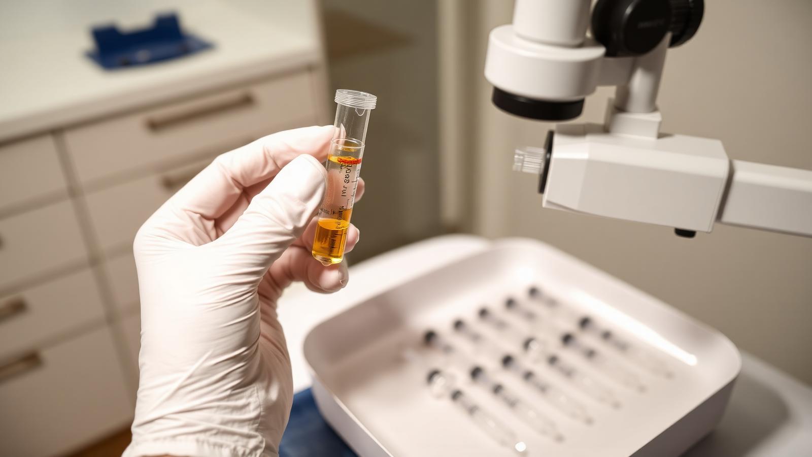 PRP and PRF hair restoration for alopecia at Silk Clinics, Dubai Healthcare City — gloved trichologist with platelet-rich plasma tube and mesotherapy syringes
