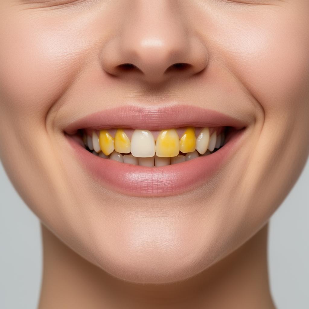 Yellow stained teeth — teeth whitening and Hollywood Smile consultation at Silk Clinics Dubai