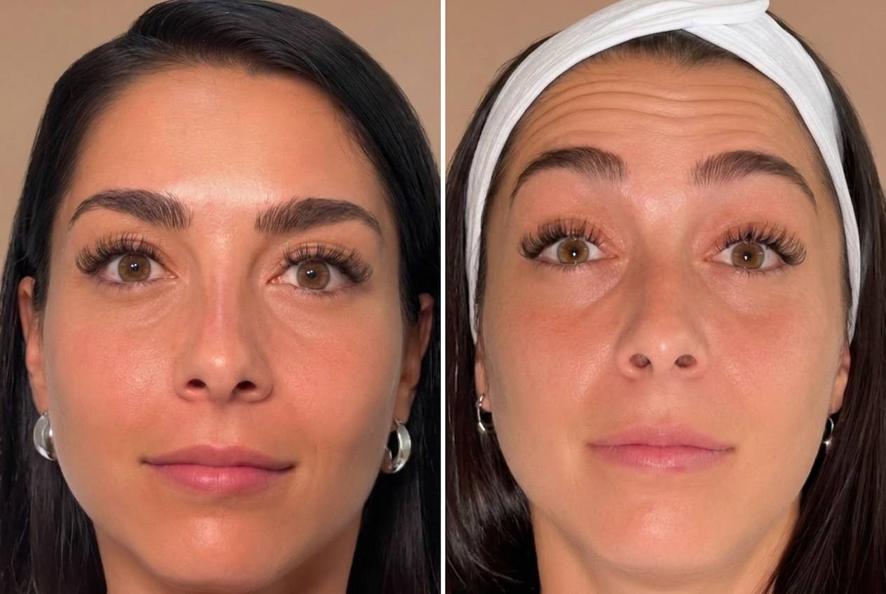 Botox for Forehead Lines before and after at Silk Clinics Dubai