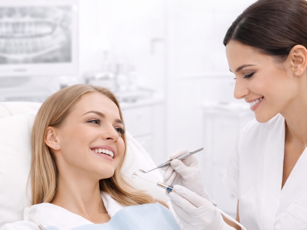 Smiling patient receiving a Hollywood Smile dental consultation with cosmetic dentist at Silk Clinics in Dubai Healthcare City