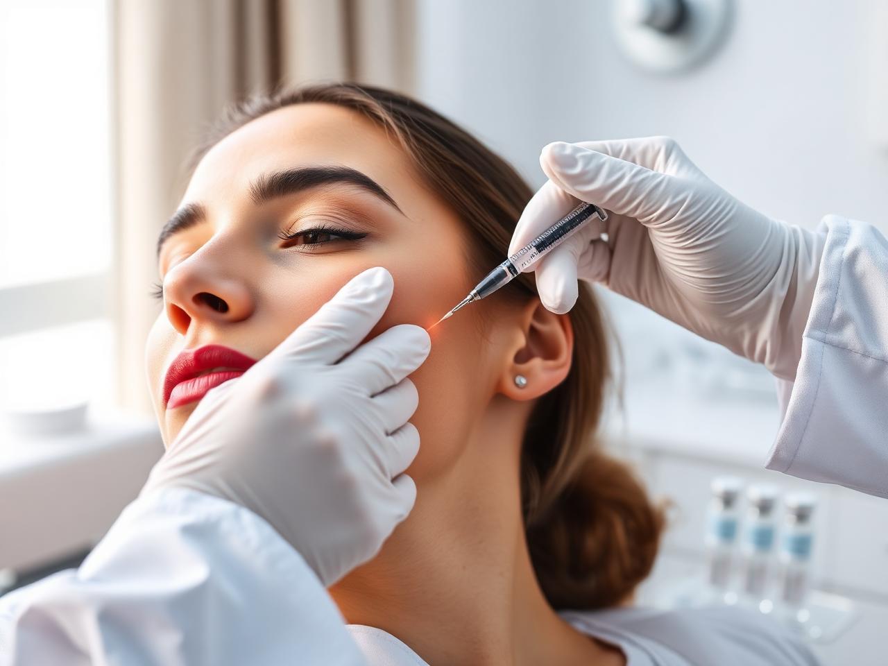 Profhilo in Dubai — gloved doctor performing an injectable hyaluronic acid skin booster treatment on a female patient's cheek at Silk Clinics, Dubai Healthcare City, for skin hydration, elasticity and natural rejuvenation