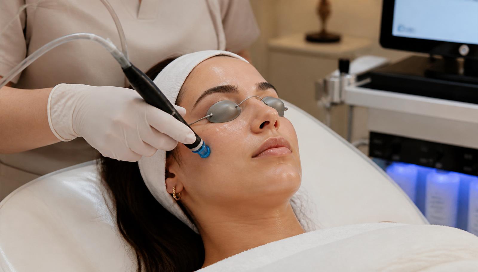 HydraFacial treatment in progress at Silk Clinics Dubai — a summer skincare workhorse with no downtime